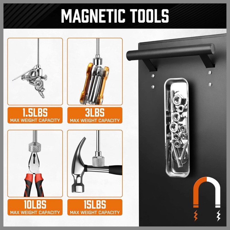 HORUSDY 5-PIECE Magnetic Pickup Tools Set, Includes 15LB, 10LB, 3LB,