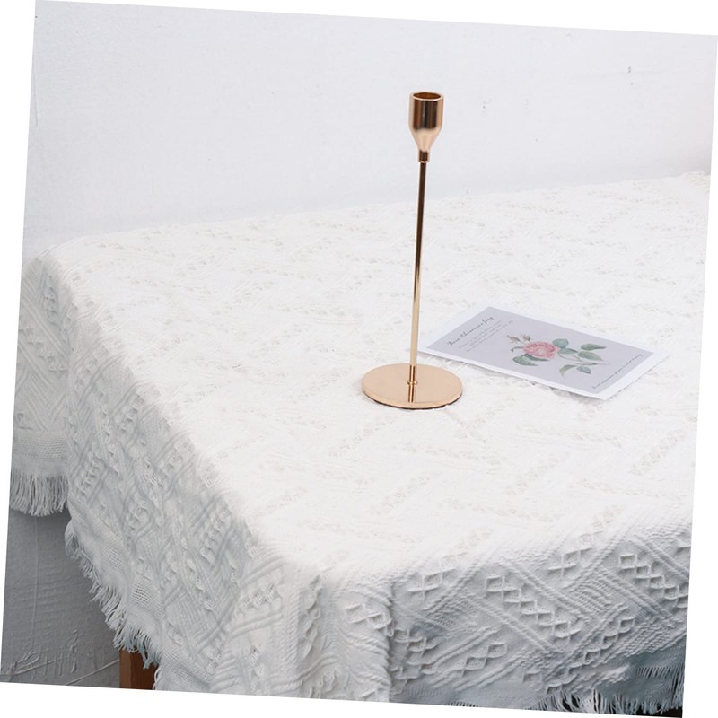 CIYODO Thicken 3D Pattern Table Cover White Decorative Tablecloth for