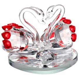 Crystal Swan, Birthday Gift Wedding Gift Holiday Christmas Thanksgiving Gift, Gift for Girlfriend, Gift for Wife, Wedding Decoration Favor, Valentine's Day Christmas (Red )