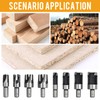 8 Piece Dowel Tenon Drill, Wood Plug Cutter Drill Bit