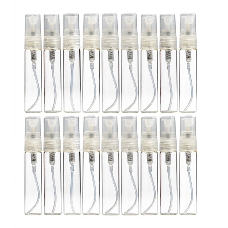 Enslz 20pcs Empty Clear 5ml Glass Spray Bottle Refillable Perfume