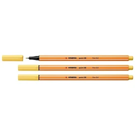 STABILO Pack of 3 Felt-Tip Pens with Fine Point 88, Light Yellowaa