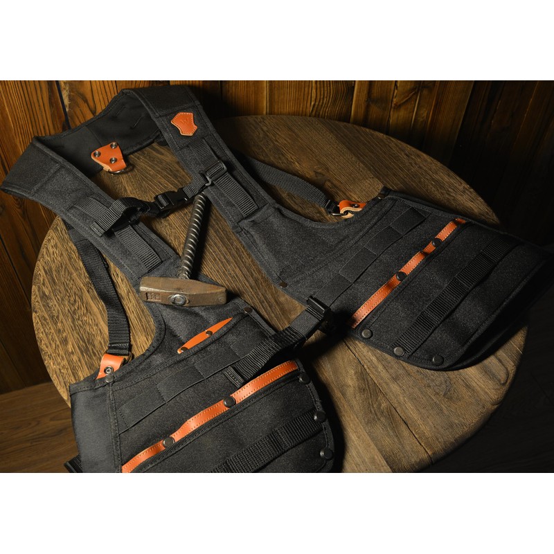 WELKINLAND Top-G Leather Tool Vest for Men - Electrician, Construction