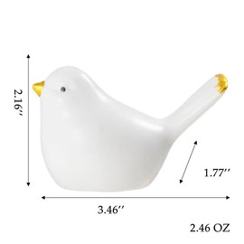 2Packs Birds Toilet Bolt Covers Decorative Cute Toilet Bolt Caps Ceramic Toilet Bolt Covers Toilet Screw Cover Caps Bathroom Replacement Parts Toilet Bolt Caps, Easy to Install (White)
