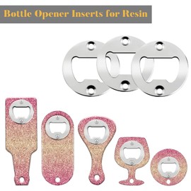Bottle Opener Insert - 50 Sets Stainless Steel Bottle Opener Inserts Kit with Screws Screwdriver for Bottle Opener DIY Resin Mould Kit Bottle Opener Hardware Parts Supply