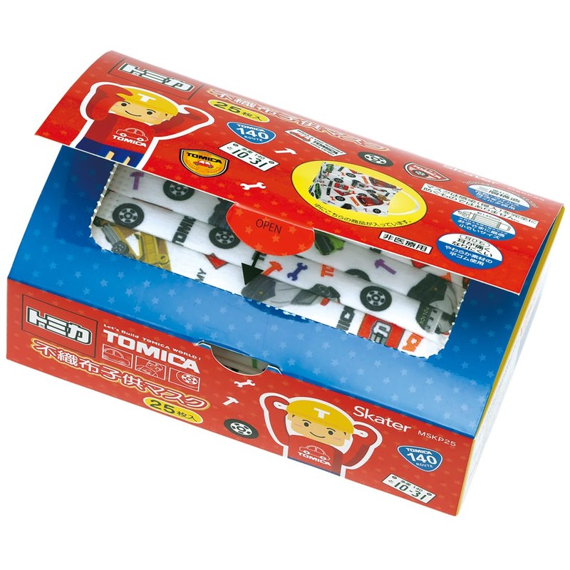 [スケーター] 不織布子供マスク 25枚入 トミカ MSKP25
