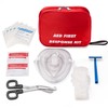 AED First Kit with CPR, Gloves, Razor, Scissors, Gauze Pads,