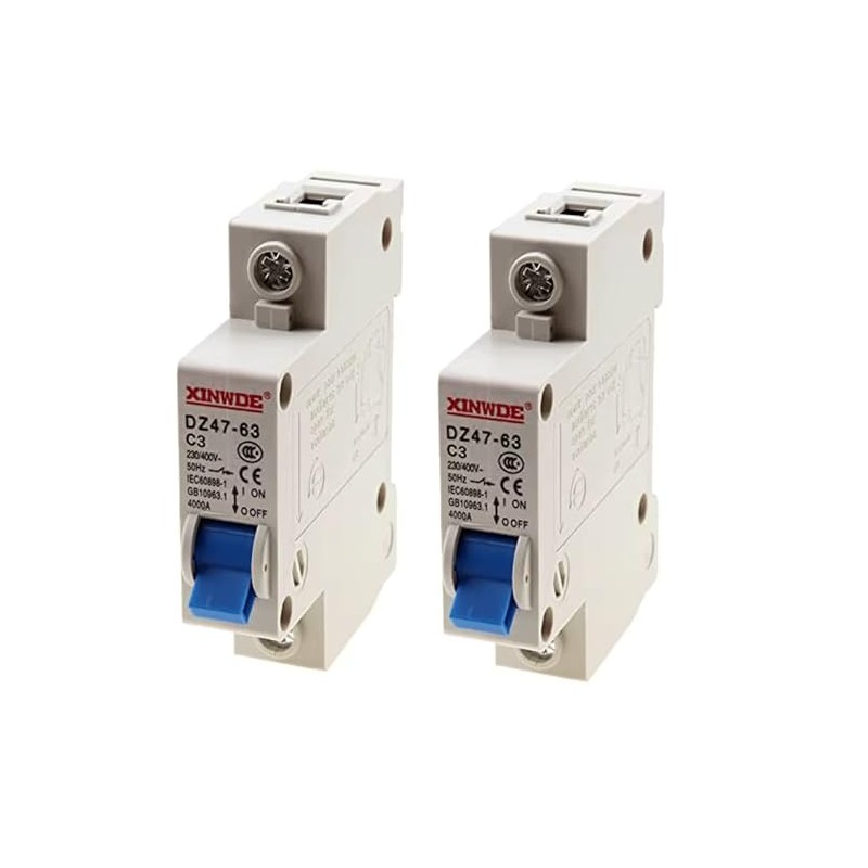 Bumbesti 2pcs 1 Pole 230/400V Low-Voltage Miniature Circuit Breaker 3A