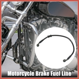 ACROPIX 40cm 15.75" 10mm 28 Degree Motorcycle Braided Brake Clutch Oil Hoses Line Pipe Clutch Throttle Gas Line Fuel Pipe Black for ATV for Dirt Bike Car Parts