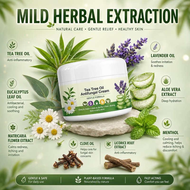Tea Tree Oil Cream for Fungal-Prone Skin – Suitable for