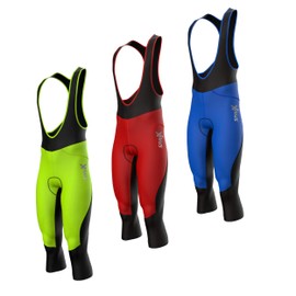 Sparx Men's Thermal 3/4 Cycling Bib Shorts Roubaix Winter Cycling 3 Quater Bib Tight Bibs Knicker Padded (Neon Green, Small)