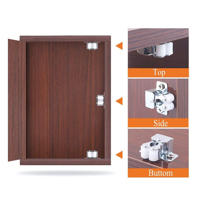 Luomorgo 24 Pack Double Roller Catch Cabinet Latches with Spear