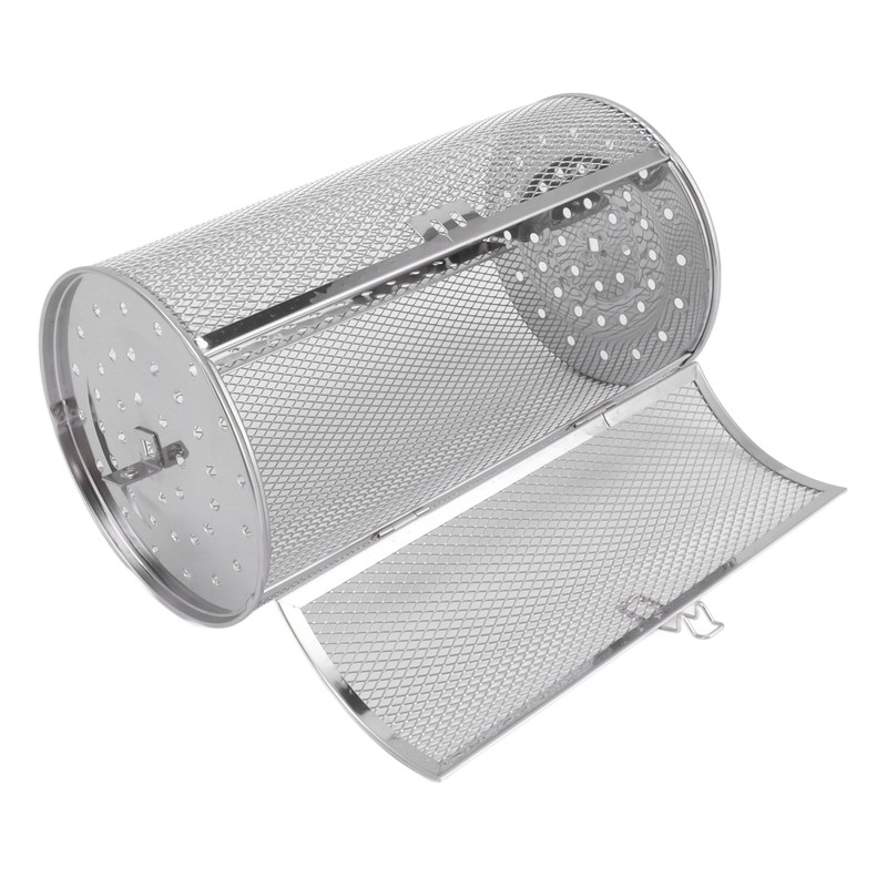 Rolling Grilling Basket Stainless Steel Grill Cage Round Stainless Steel