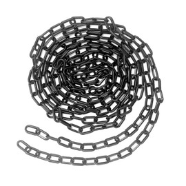 XZEIT 5M x 6mm Chain Link Fence, Plastic Fence Chain, Plastic Warning Chain, Plastic Chain Barrier for Crowd Control, Traffic, Queuing Line (Black)