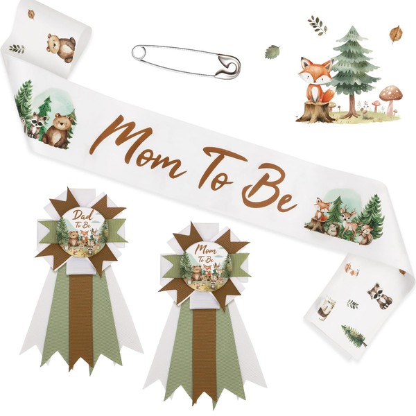 Kotkiddy Woodland Theme Baby Shower Decorations, Maternity Sash for Expecting