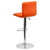 Flash Furniture Modern Orange Vinyl Adjustable Bar Stool with Back,