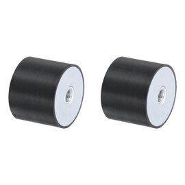 sourcing map 2Pcs 50 x 40mm M10 Female Thread Rubber Mounts, Vibration Isolator, Replaces Anti Vibration Pads Flat Silent Block Base Block