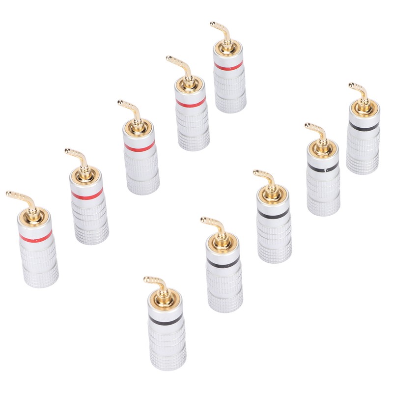 10pcs Banana Plug Needle Type Professional 24K Gold Plated Speaker