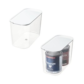 iDesign Tall Inner Storage Bin with Lid, Set of 2, The Wallspace Collection, Clear Bin