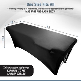Spa Bed Cover for Lash Extension Bed TopBuy Lash Bed Cover - Excellent for a Lash Table or Massage Bed (Black)