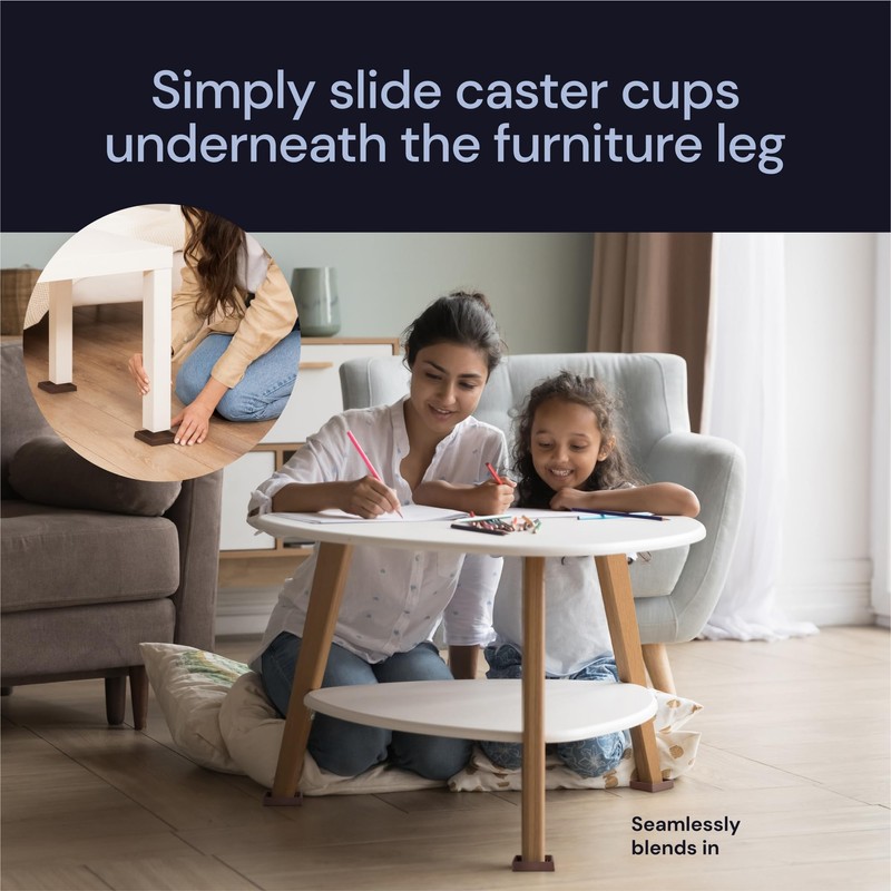 CasterMaster Non Slip Furniture Pads - Square Rubber Anti Skid