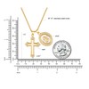 14k Gold Plated Cross & Shell Inlaid Miraculous Medal Pendant