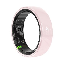 Sqrutri Pink Ceramic Smart Ring for Women, Health & Sleep Tracker, Size 8