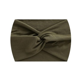 SYSUII Pack of 5 Wide Hair Bands Women's - Summer Boho Headband Plain Hair Bands Workout Yoga Hair Accessories Headband Turban Elastic Headband for Women Sports/Yoga/Running/Fitness - Army Green