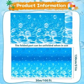 1 Roll 1200x54 Inch Under The Ocean Tablecloth Ocean Themed Backdrop Roll Ocean Classroom Decor Water Table Cover Mermaid Tablecloth Plastic for Kids Bulletin Board Beach Birthday Party Decoration