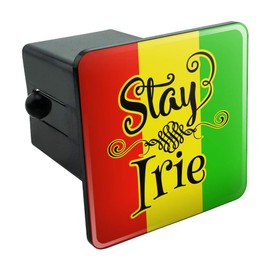 GRAPHICS & MORE Stay Irie Rastafarian Flag Tow Trailer Hitch Cover Plug Insert