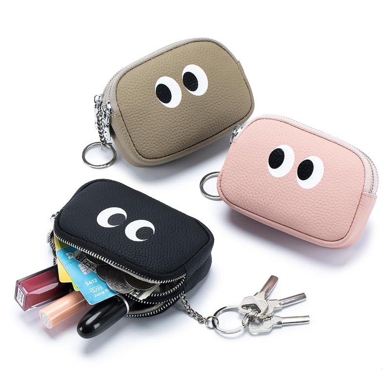 Genuine Leather Mini Coin Case, Women's, Cute Wallet, Compact Coin