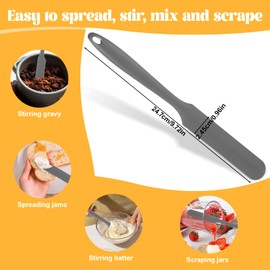 Silicone Jar Spatula Non-Stick Sourdough Scraper Tool Sourdough Stirring Stick Skinny Rubber Spurtle Long Handle Baking Cooking Tool for Scraping Icing Bread Cream Jam