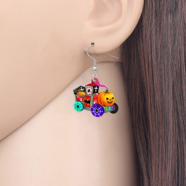 YAYAKO Acryl schrullig Camper Auto LKW Ohrringe Dangle Anime Kürbis Geist Zubehör Schmuck Geschenke für Frauen (Mehrere)