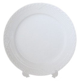 Royal Copenhagen 1128625 1017295 White Fluted Plate, Half Lace, Flat Plate, 9.8 inches (25 cm)