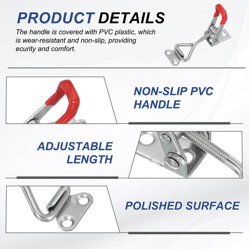 PATIKIL Toggle Latch Clamp 4001 Style, 2 Pcs Stainless Steel