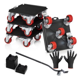 Heavy Duty Furniture Movers with Wheels Furniture Dolly Kit Moving Furniture Lift Mover Tool Set Wheels Piano Dolly Pool Table Dollies Double Bearings Locks Max Capacity 2000 lb 6.9x6.3 Black-Dolly