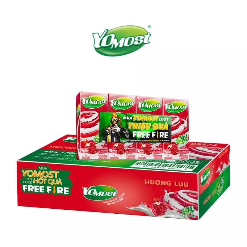 Yomost Milk Sữa Chua Sua Chua Huong luu Pomegarnate