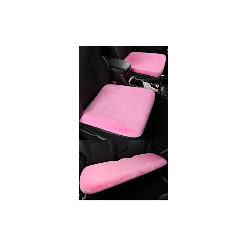 SPANICE 3 pcs/Set Car Seat Covers Fluffy Wool Car Interior
