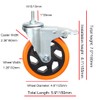 Heavy Duty Stem Caster Wheels M10-1.5X25mm Dual Locking No Noise