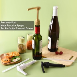 Syrup Pumps, Coffee Syrup Pump Dispenser, 8ml-10ml Syrup Portion Pump, Reusable Syrup Pump for Flavorings Bottles, Coffee Syrup Dispenser Pumps