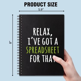 QYUVK Relax,I've Got A Spreadsheet Gold Foil Hardcover 160 Pages Spiral Notebooks, Inspirational Gift, Birthday Gift For Men Women From Coworker, Office Gifts for Colleague, Office Gift for Coworker