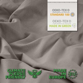 STUDIO Fitted Sheet 120 x 200 cm - 130 x 200 cm, Made in Green, 100% Cotton, Made in the EU, Brand Quality, Flat Sheet 120 x 200 - 130 x 200 - Taupe