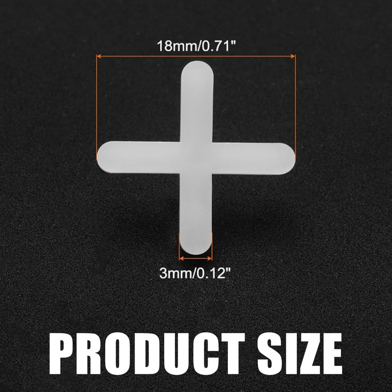 Pack of 500 Tile Crosses, 3 mm White Tile Crosses,