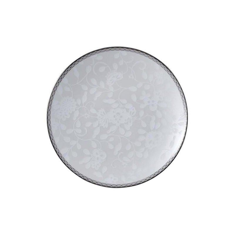NARUMI Plate, Milano Bianca, 6.3" (16 cm) White, Flower Pattern,