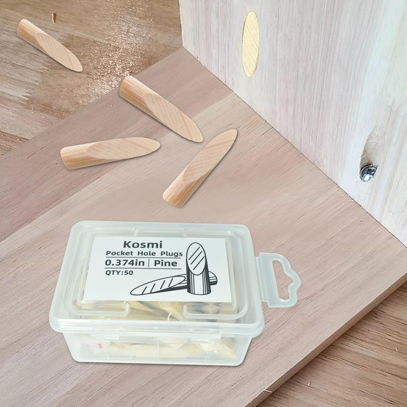 Kosmi 50-Pack Solid Wood Pocket Hole Plugs Pine Pocket Hole