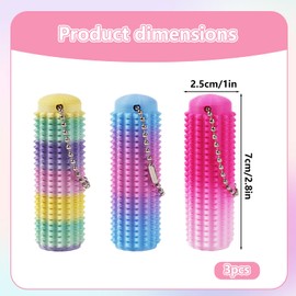 3PCS Spiky Keychain , Pain Stimming Fidgetss for Adults/Teens, 3d Stim Tools for Office