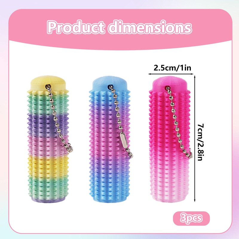 3PCS Spiky Keychain , Pain Stimming Fidgetss for Adults/Teens, 3d
