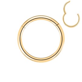 BOGKU Nose Rings Hoop G23 Titanium Nose Ring 16 Gauge 7mm Nose Hoop Septum Clicker Ring Gold Lip Rings 16g Cartilage Earring