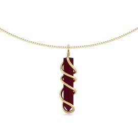 Silver Smile -Carnelian Crystal Necklace In Gold | Carnelian Pendant | Carnelian Crystal Necklaces For Women, Gold Wrap Design,Ideal Pick for Birthdays and Anniversary For Her, Metal, Carnelian