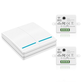 Aroidful Wireless Light Switch Kit RF 433 MHz, 240 V High Beam Switch, Wireless Light Switch, No Wiring